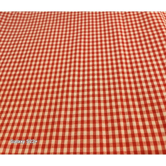 Red & White Gingham Checkered Cotton Fabric 2-Yd Exquisite Quality Lightweight S - Picture 3 of 7